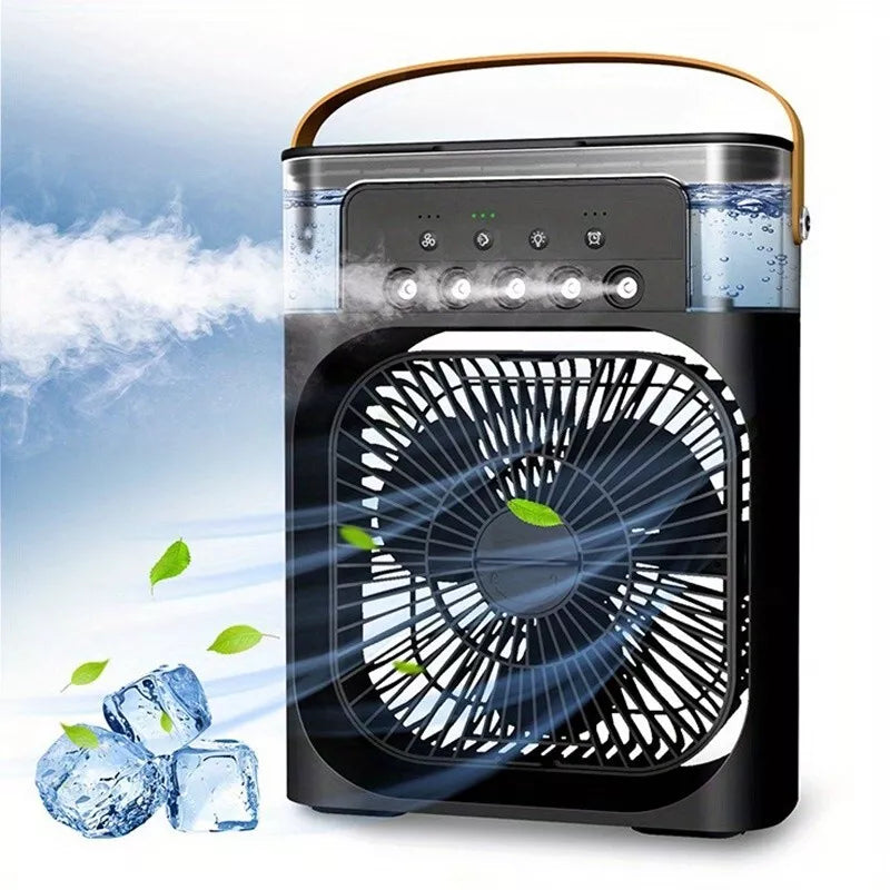 Mini Cooling Fan with Humidifier & Night Light